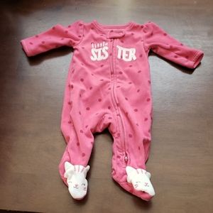 Little sister fleece sleeper newborn
